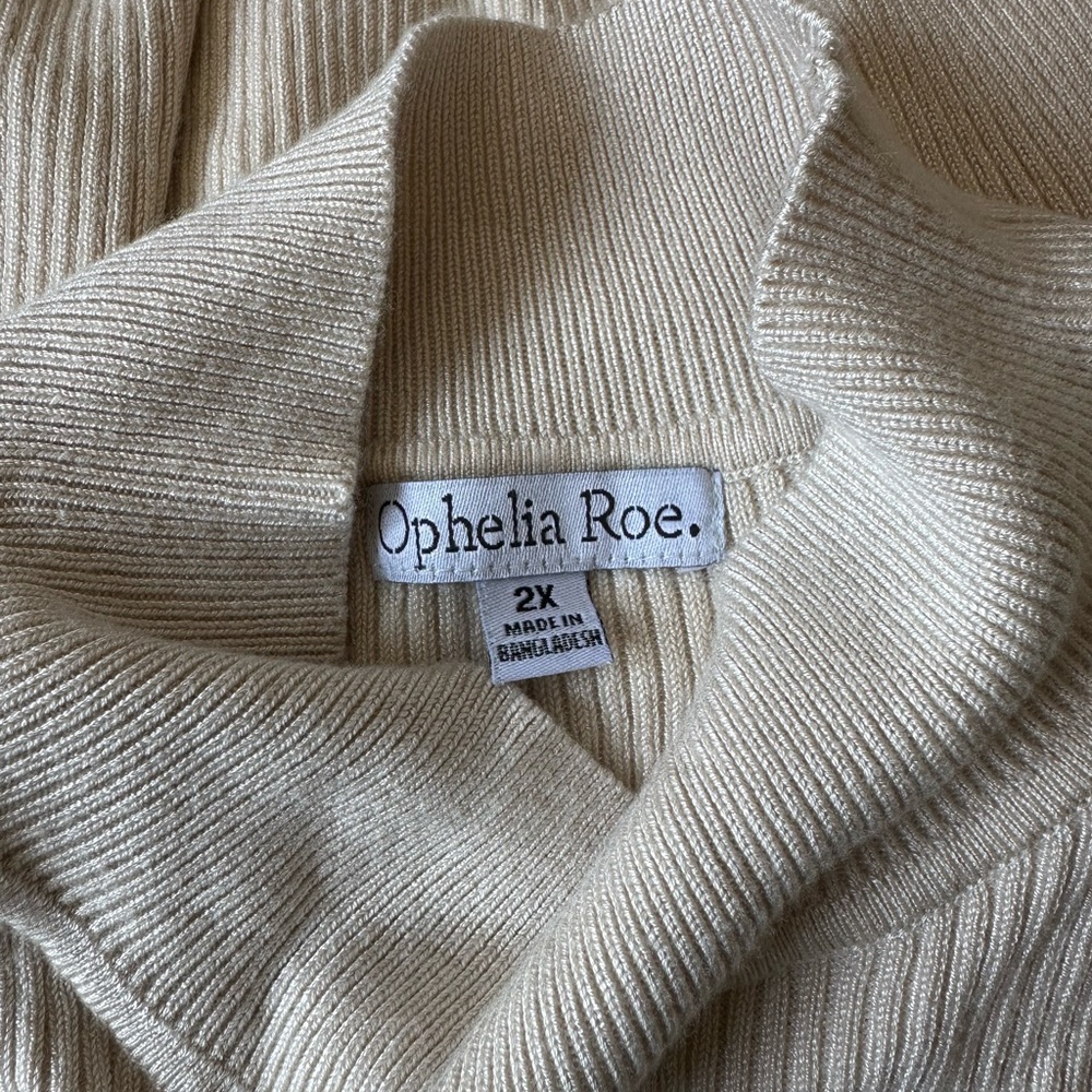 Ophelia Roe Sleeveless Ribbed Knit Top - Cream - Picture 3 of 3